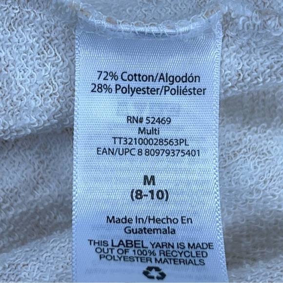 MEDIUM TIME AND TRU WHITE BEIGE LEOPARD ANIMAL PRINT SWEATSHIRT LONG SLEEVE - Picture 9 of 10